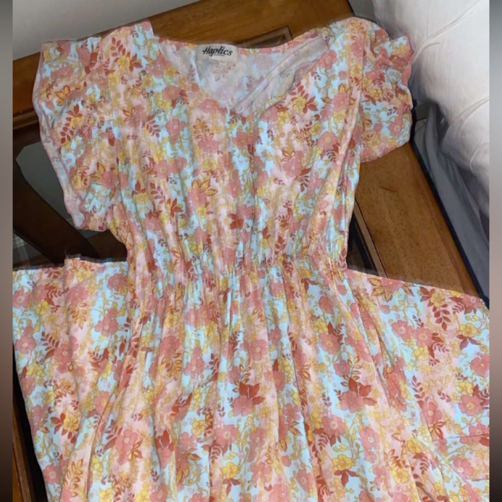 Floral Kids Dress - Pink and Orange